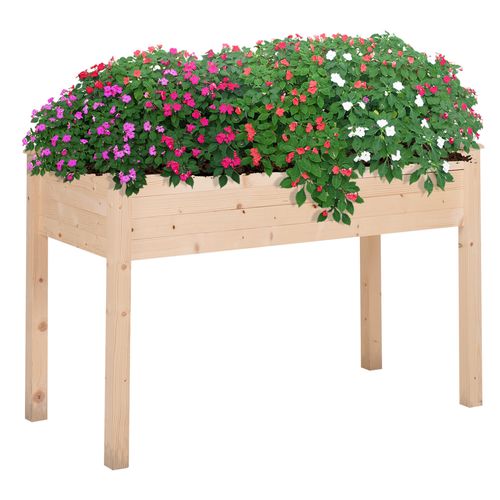 Outsunny Elevated Fir Wood Garden Planter Bed - Nurture Your Green Oasis - plants - express.com