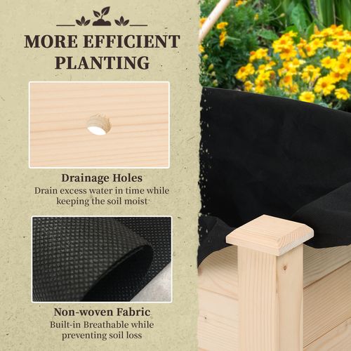 Outsunny Elevated Fir Wood Garden Planter Bed - Nurture Your Green Oasis - plants - express.com