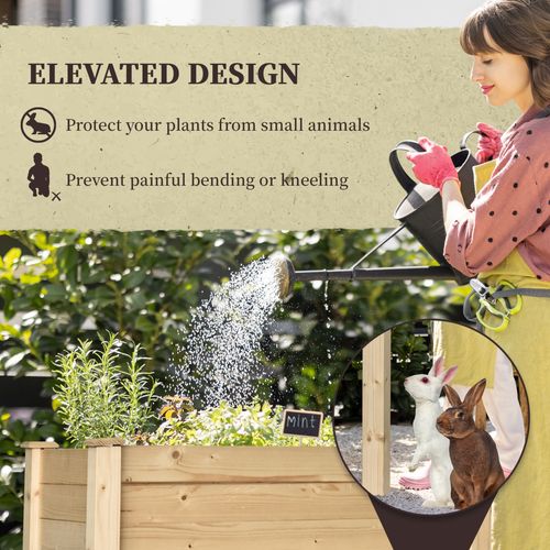 Outsunny Elevated Fir Wood Garden Planter Bed - Nurture Your Green Oasis - plants - express.com