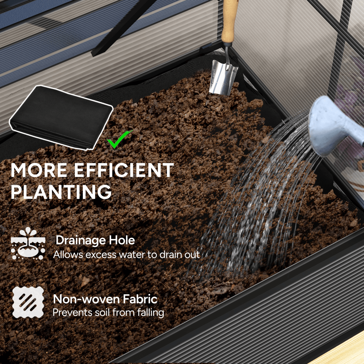 Outsunny Elevated Garden Bed with Polycarbonate Cover & Ventilated Design - plants - express.com