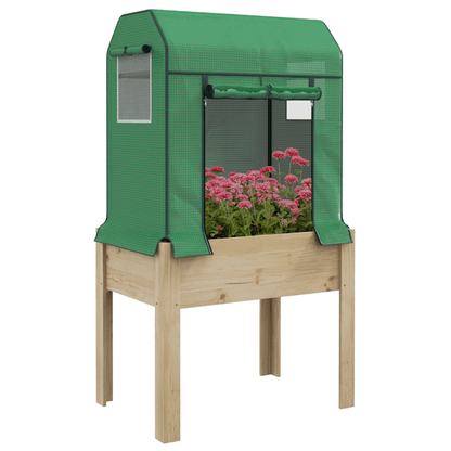 Outsunny Elevated Wooden Planter with Greenhouse Cover - Grow Tall & Thrive! - plants - express.com