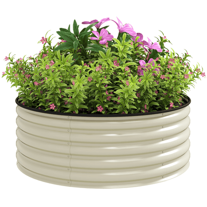 Outsunny Galvanised Planter with Gloves - 120x120x43 cm, Dark Grey - plants - express.com