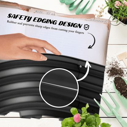 Outsunny Galvanised Raised Garden Bed Planter Box with Safety Edging, Dark Grey - plants - express.com