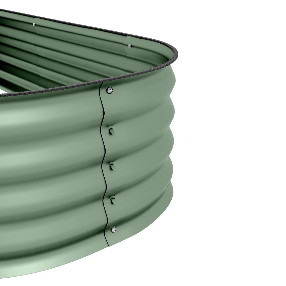 Outsunny Galvanised Raised Garden Bed Planter Box with Safety Edging, Green - plants - express.com