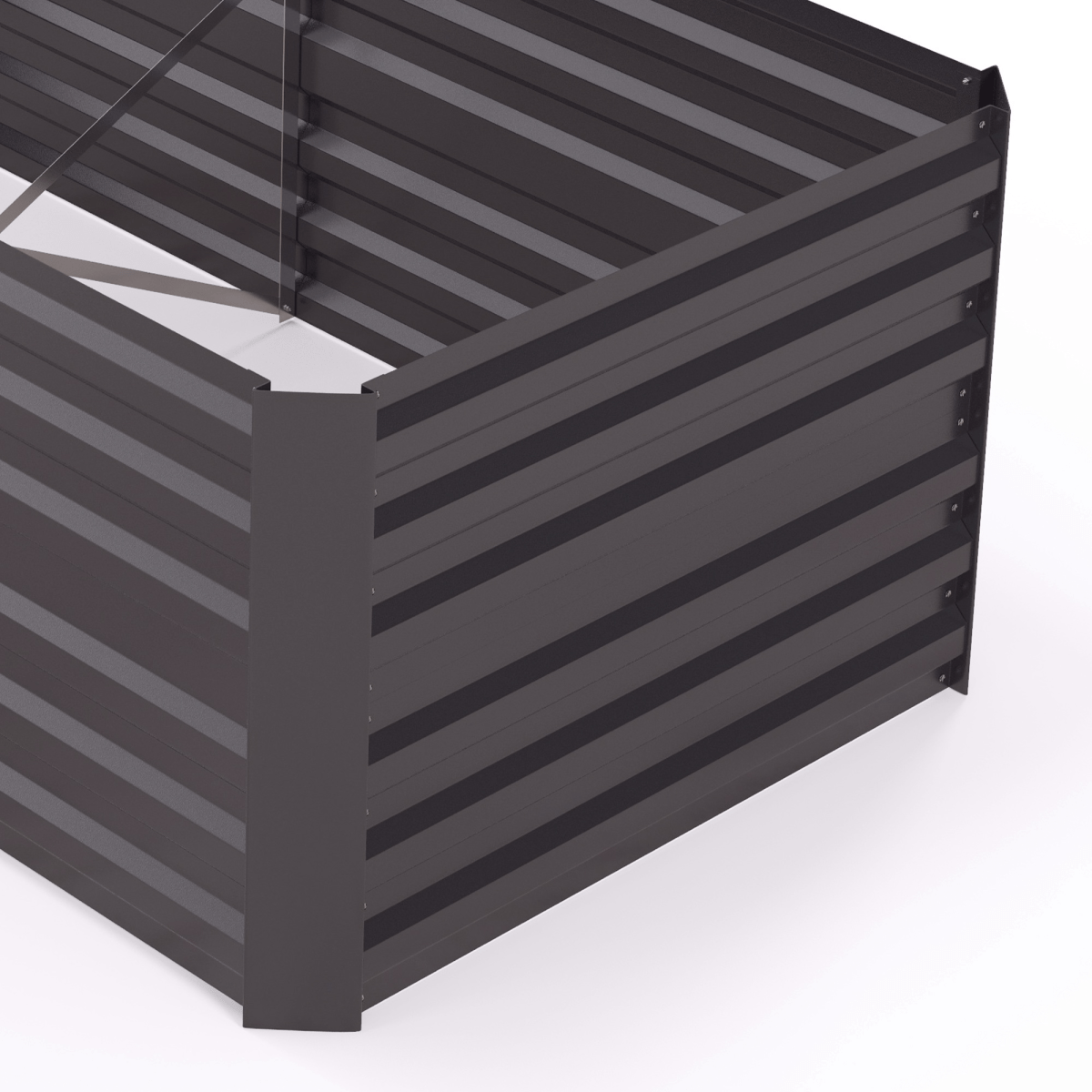 Outsunny Galvanised Steel Outdoor Raised Bed w/ Reinforced Rods, Dark Grey - plants - express.com