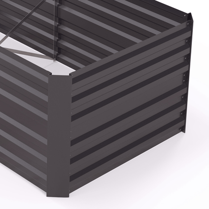 Outsunny Galvanised Steel Outdoor Raised Bed w/ Reinforced Rods, Dark Grey - plants - express.com