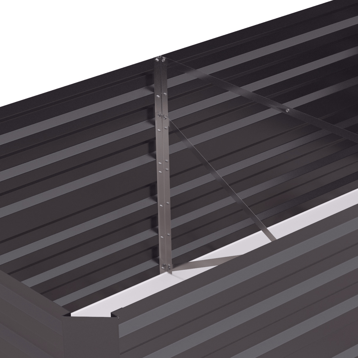 Outsunny Galvanised Steel Outdoor Raised Bed w/ Reinforced Rods, Dark Grey - plants - express.com