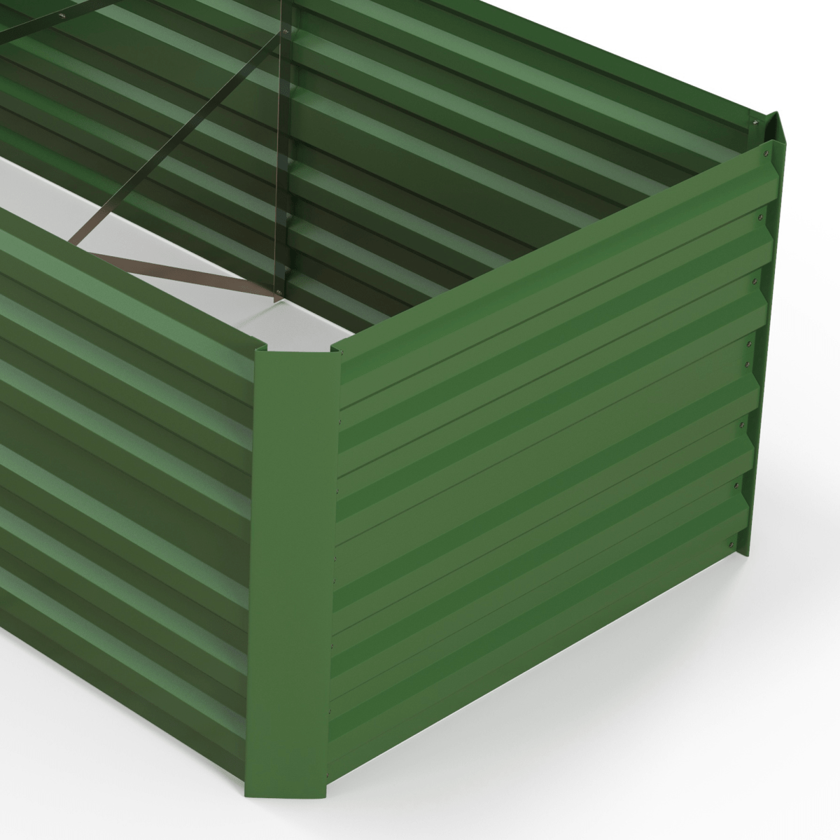 Outsunny Galvanised Steel Outdoor Raised Bed w/ Reinforced Rods, Green - plants - express.com