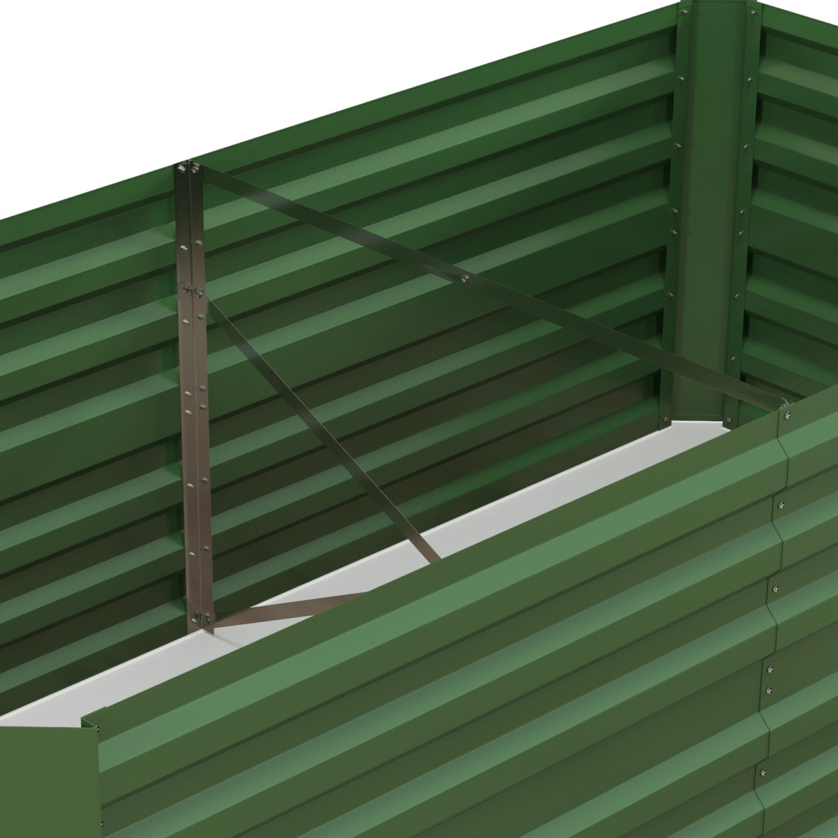 Outsunny Galvanised Steel Outdoor Raised Bed w/ Reinforced Rods, Green - plants - express.com
