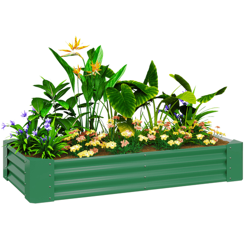 Outsunny Galvanized Raised Garden Bed - 180x90x30cm for Thriving Plants! - plants - express.com