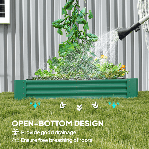 Outsunny Galvanized Raised Garden Bed - 180x90x30cm for Thriving Plants! - plants - express.com