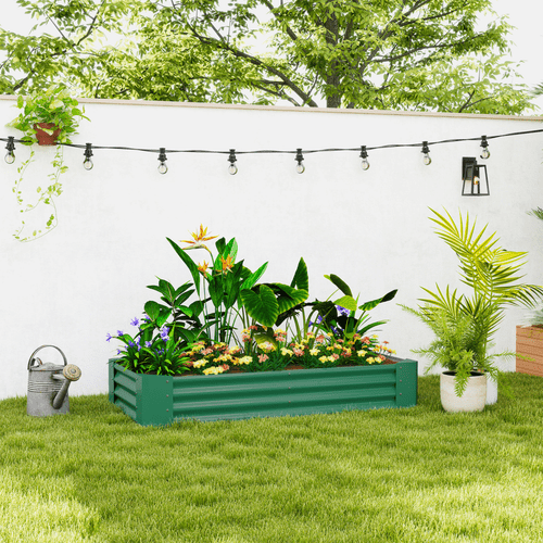 Outsunny Galvanized Raised Garden Bed - 180x90x30cm for Thriving Plants! - plants - express.com