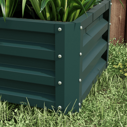 Outsunny Galvanized Steel Raised Planter Box Set - Rustic Outdoor Garden Duo - plants - express.com