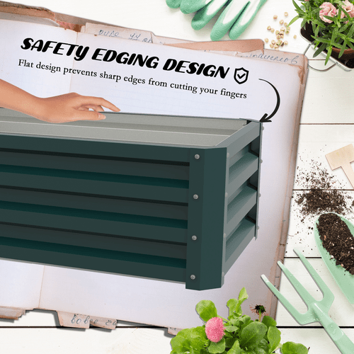 Outsunny Galvanized Steel Raised Planter Box Set - Rustic Outdoor Garden Duo - plants - express.com