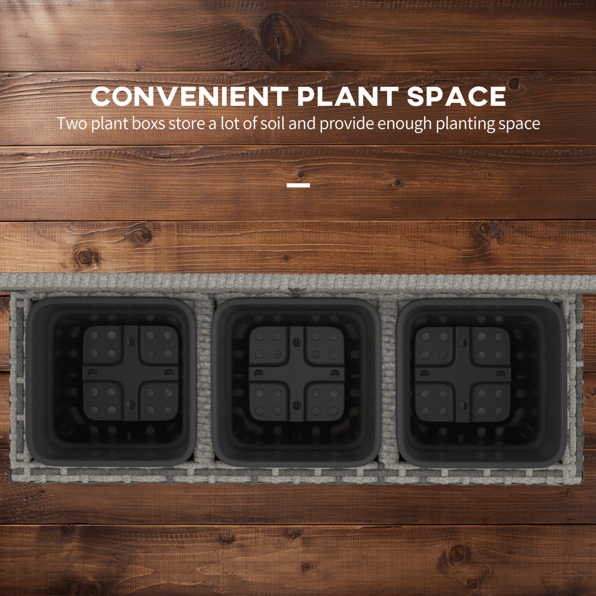 Outsunny Garden PE Rattan Planter Box with Trellis Raised Bed, 84x30x107cm - plants - express.com