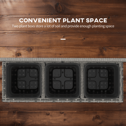 Outsunny Garden PE Rattan Planter Box with Trellis Raised Bed, 84x30x107cm - plants - express.com