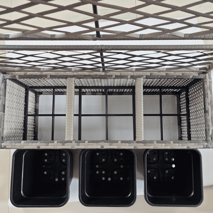 Outsunny Garden PE Rattan Planter Box with Trellis Raised Bed, 84x30x107cm - plants - express.com