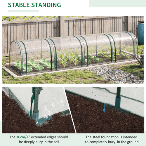 Outsunny Heavy - Duty Tunnel Greenhouse with Zippered Doors & Clear Cover - plants - express.com