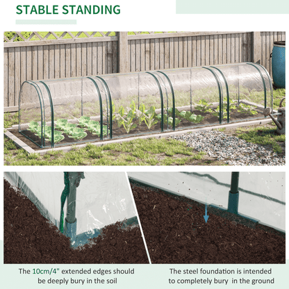 Outsunny Heavy - Duty Tunnel Greenhouse with Zippered Doors & Clear Cover - plants - express.com