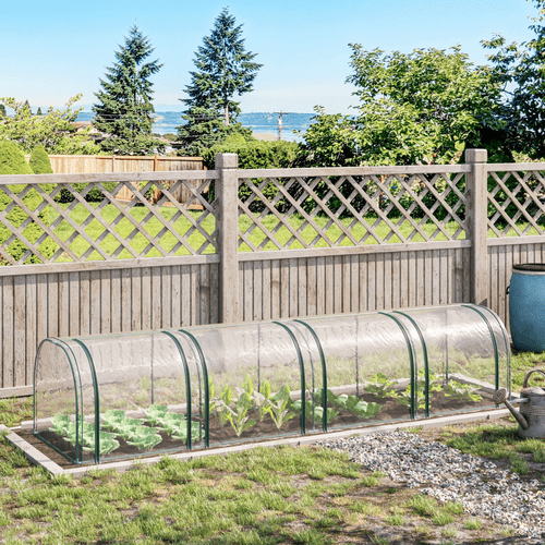 Outsunny Heavy - Duty Tunnel Greenhouse with Zippered Doors & Clear Cover - plants - express.com