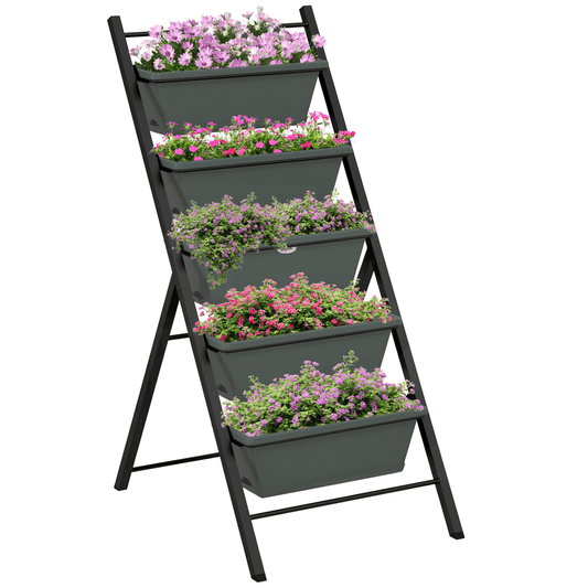 Outsunny Indoor Outdoor Vertical Raised Garden Bed with 5 Removable Tray - plants - express.com