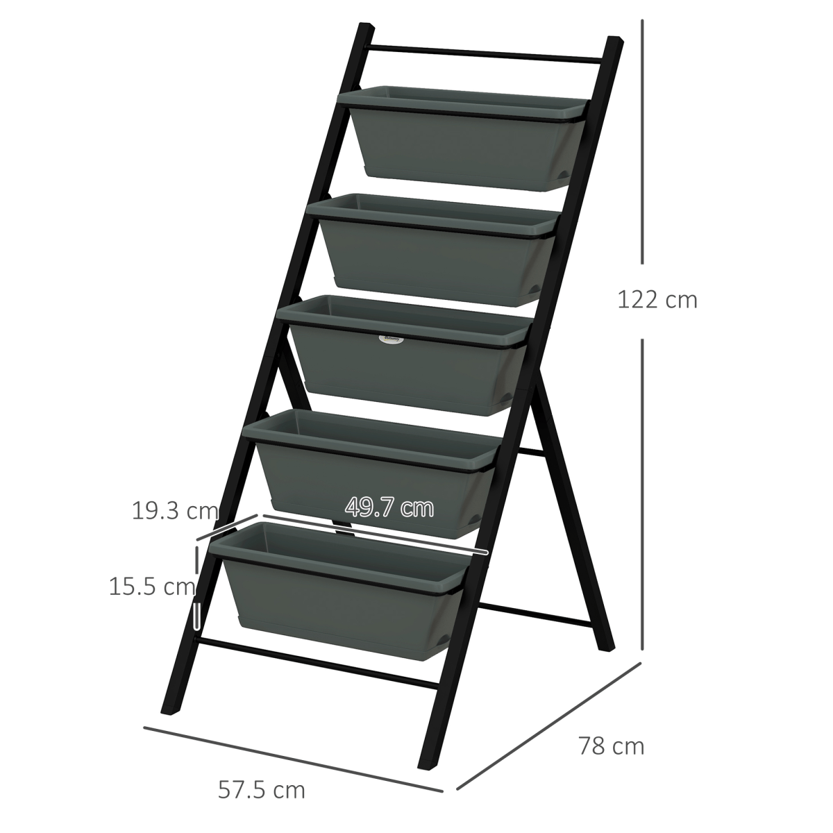 Outsunny Indoor Outdoor Vertical Raised Garden Bed with 5 Removable Tray - plants - express.com