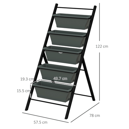 Outsunny Indoor Outdoor Vertical Raised Garden Bed with 5 Removable Tray - plants - express.com