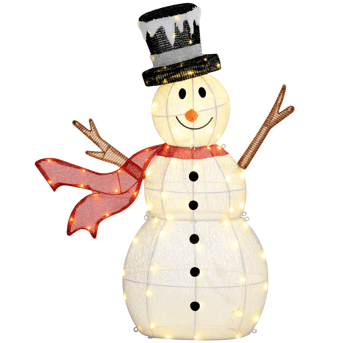Outsunny Lighted Snowman Outdoor Decor - Waterproof, 78 LEDs, IP44 ...