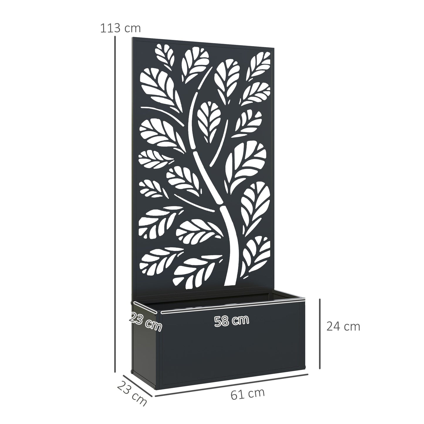Outsunny Metal Raised Garden Bed with Trellis, Outdoor Elevated Planter Box - plants - express.com