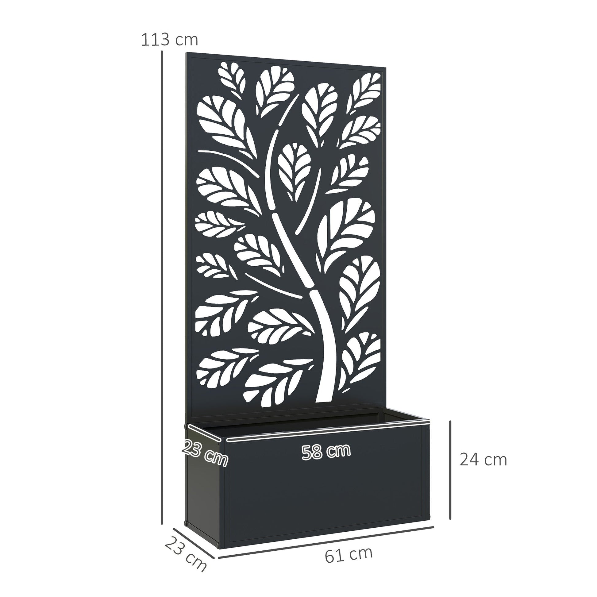 Outsunny Metal Raised Garden Bed with Trellis, Outdoor Elevated Planter Box - plants - express.com