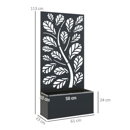 Outsunny Metal Raised Garden Bed with Trellis, Outdoor Elevated Planter Box - plants - express.com