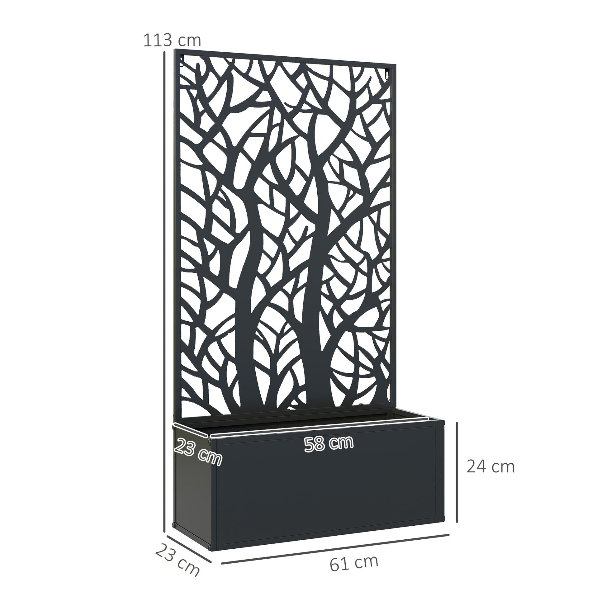 Outsunny Metal Raised Garden Bed with Trellis, Outdoor Elevated Planter Box - plants - express.com
