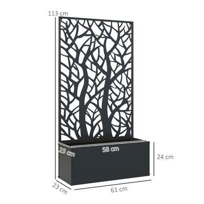 Outsunny Metal Raised Garden Bed with Trellis, Outdoor Elevated Planter Box - plants - express.com
