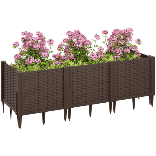 Outsunny Modular Plastic Planter Kit - Versatile Raised Bed for Flowers & Herbs - plants - express.com