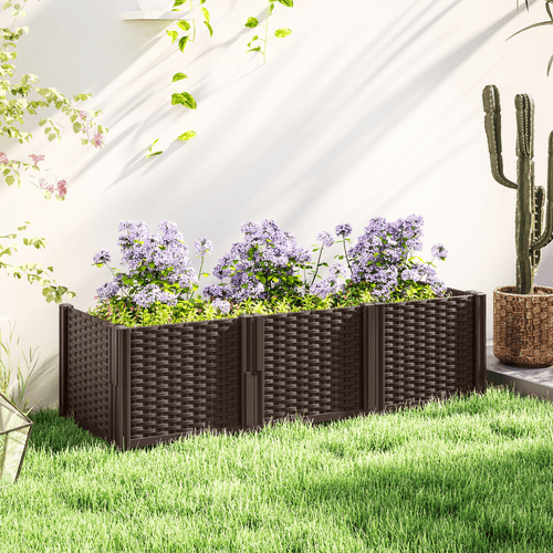 Outsunny Modular Plastic Planter Kit - Versatile Raised Bed for Flowers & Herbs - plants - express.com
