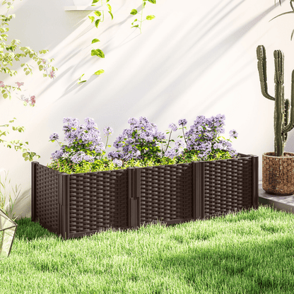 Outsunny Modular Plastic Planter Kit - Versatile Raised Bed for Flowers & Herbs - plants - express.com