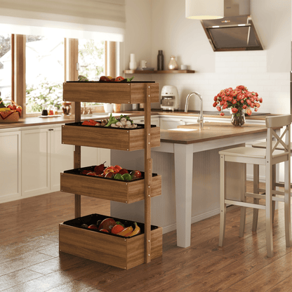 Outsunny Modular Raised Garden Bed - Versatile Wooden Plant Stand in Orange - plants - express.com