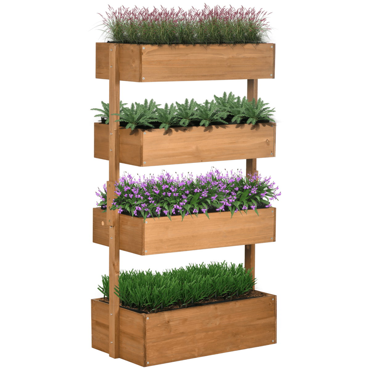 Outsunny Modular Raised Garden Bed - Versatile Wooden Plant Stand in Orange - plants - express.com