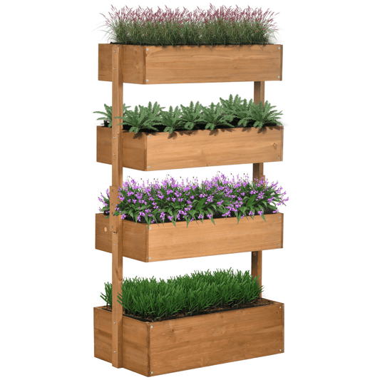 Outsunny Modular Raised Garden Bed - Versatile Wooden Plant Stand in Orange - plants - express.com