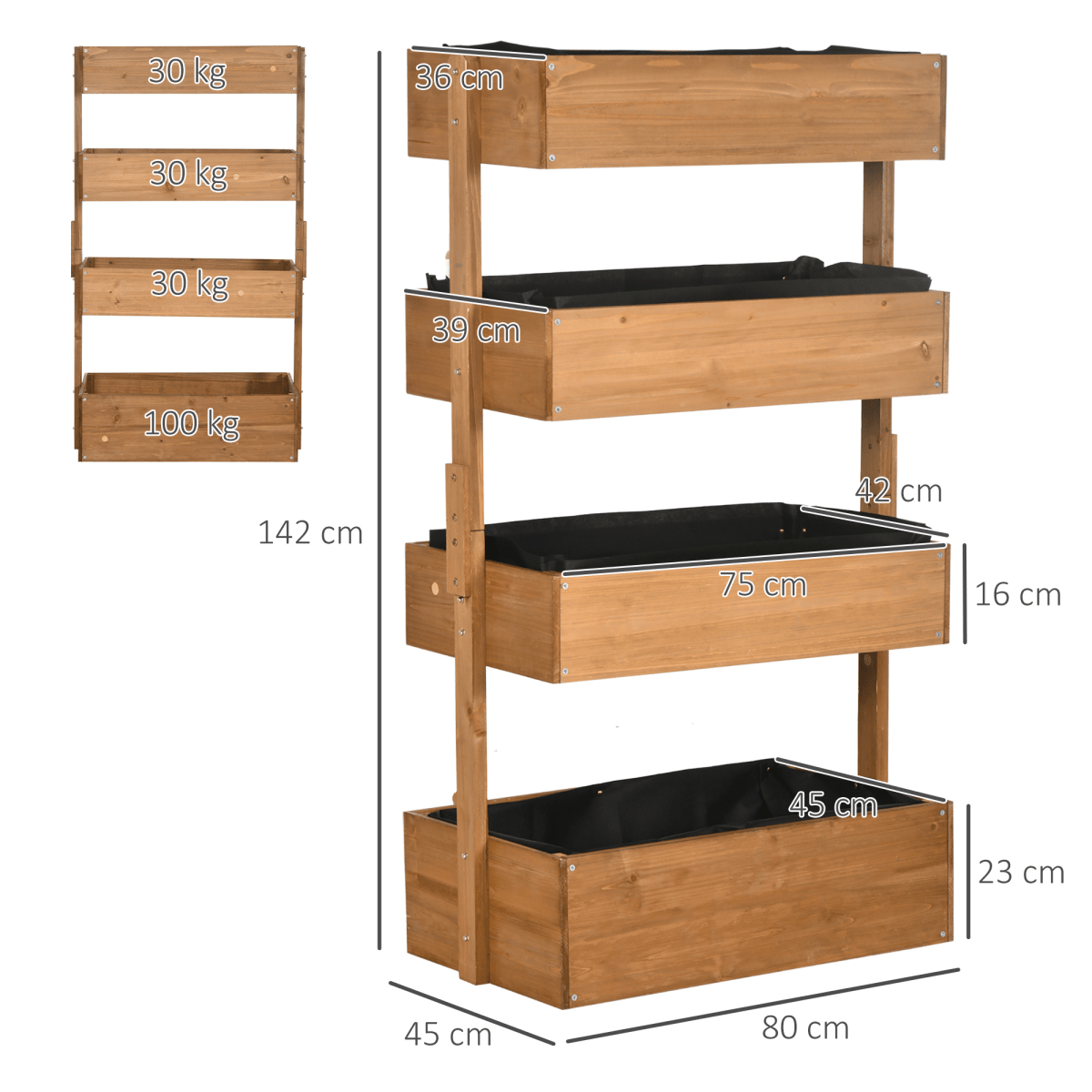 Outsunny Modular Raised Garden Bed - Versatile Wooden Plant Stand in Orange - plants - express.com