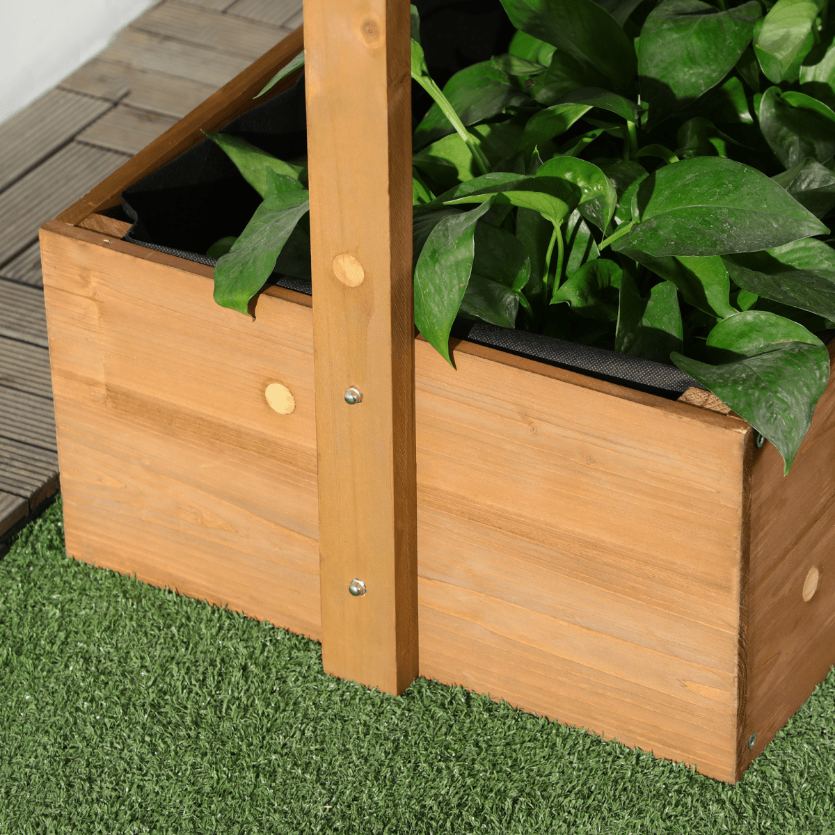 Outsunny Modular Raised Garden Bed - Versatile Wooden Plant Stand in Orange - plants - express.com