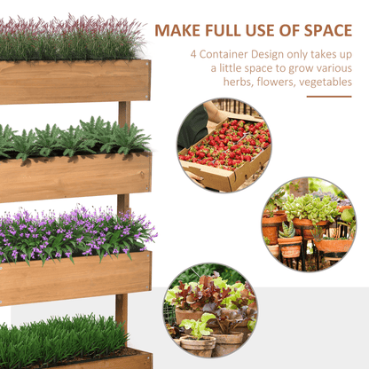 Outsunny Modular Raised Garden Bed - Versatile Wooden Plant Stand in Orange - plants - express.com