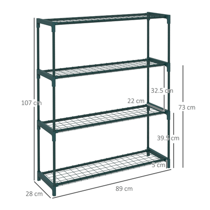 Outsunny Plant Stand, 4 - Tier Planter Holder Flower Display Rack, Dark Green - plants - express.com