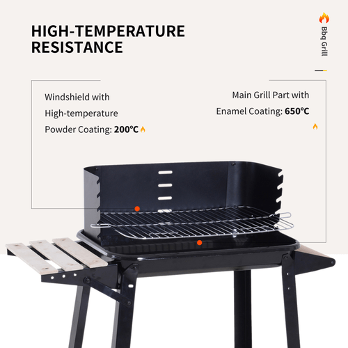 Outsunny Premium Charcoal BBQ Grill - 87cm | Adjustable, Durable & Spacious! - plants - express.com