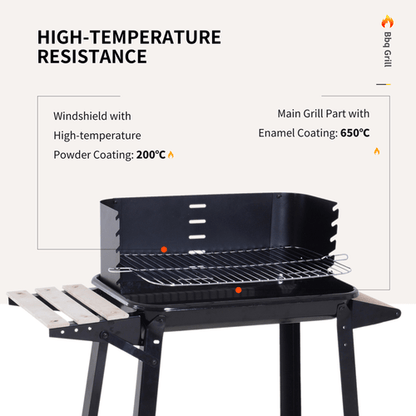 Outsunny Premium Charcoal BBQ Grill - 87cm | Adjustable, Durable & Spacious! - plants - express.com