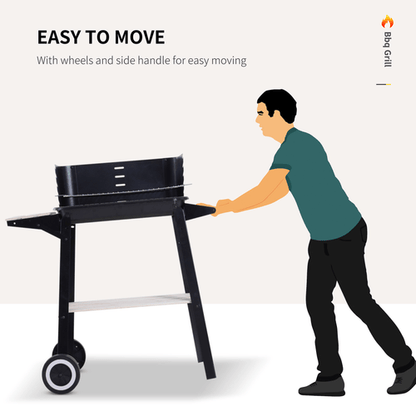 Outsunny Premium Charcoal BBQ Grill - 87cm | Adjustable, Durable & Spacious! - plants - express.com