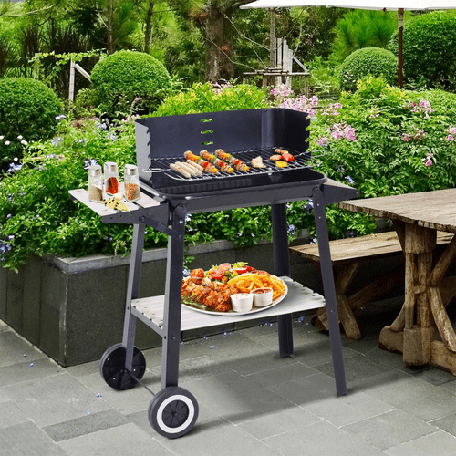 Outsunny Premium Charcoal BBQ Grill - 87cm | Adjustable, Durable & Spacious! - plants - express.com