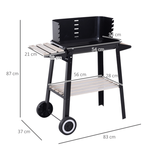 Outsunny Premium Charcoal BBQ Grill - 87cm | Adjustable, Durable & Spacious! - plants - express.com