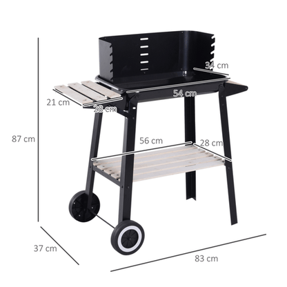 Outsunny Premium Charcoal BBQ Grill - 87cm | Adjustable, Durable & Spacious! - plants - express.com