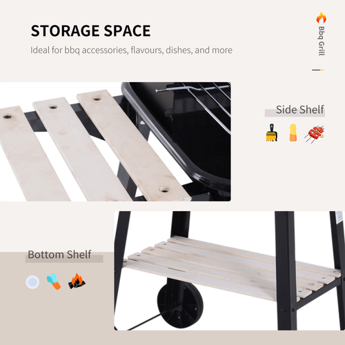 Outsunny Premium Charcoal BBQ Grill - 87cm | Adjustable, Durable & Spacious! - plants - express.com
